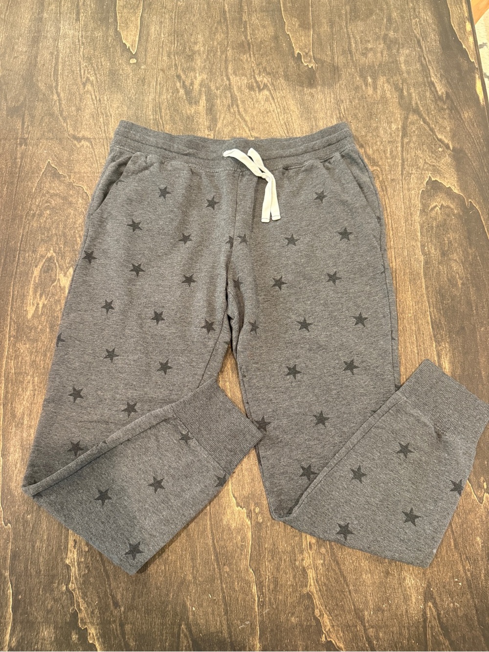 Star-Print Gray Jogger Pants